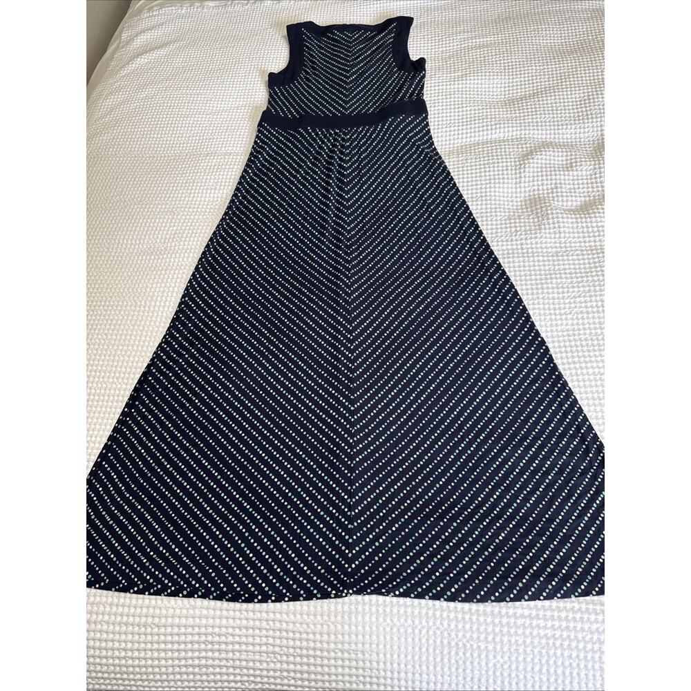 Lands End Maxi Dress Womens S/P Navy Colorful Polka Dot Sleeveless Comfort EUC - Picture 12 of 13